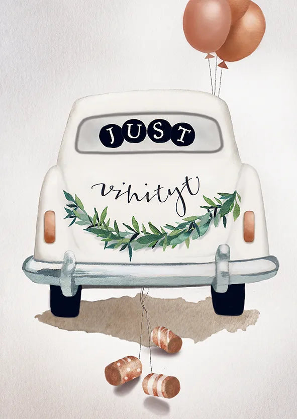 Putinki Henna Adel 2-osainen hääkortti - Hääauto