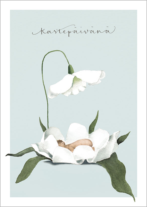 Putinki Henna Adel kastekortti 2-osainen sininen - Kastepäivänä