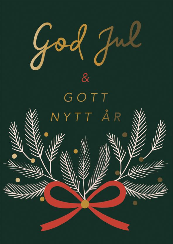 Putinki Letters joulukortti - God jul & Gott nytt år