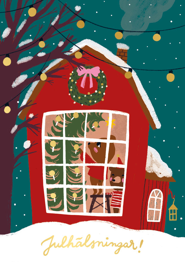 Putinki Mira Mallius joulukortti - Joulutalo, Julhälsningar!
