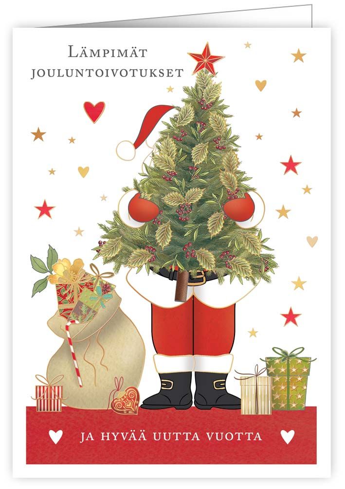 Putinki Quire 2-osainen joulukortti  - Pukki ja kuusi