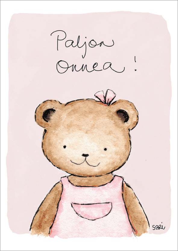 Putinki Sari's Artwork kortti roosa - Paljon onnea!