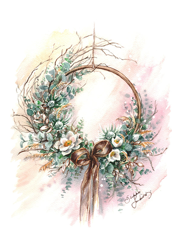 Putinki Sirkku Saukonoja 2-osainen joulukortti - Kranssi