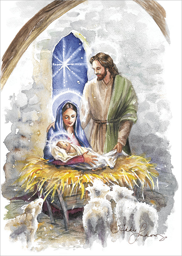 Putinki Sirkku Saukonoja 2-osainen joulukortti - Seimi