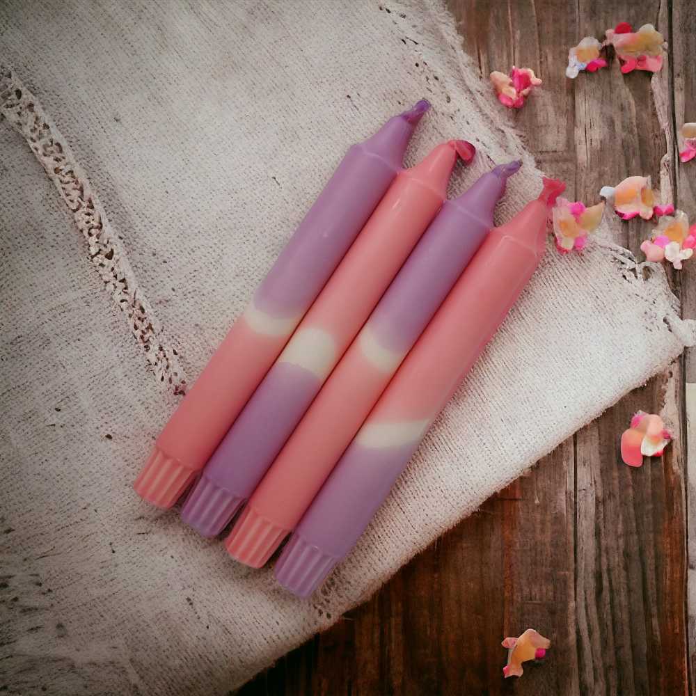 Puttipaja dip dye -kruunukynttilä pinkki-liila 20 cm