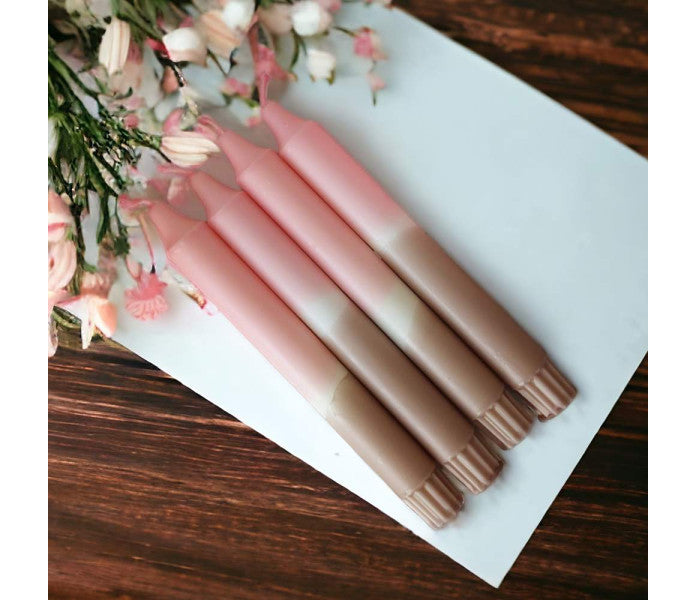 Puttipaja dip dye -kruunukynttilä vaaleanpunainen - ruskea 20 cm