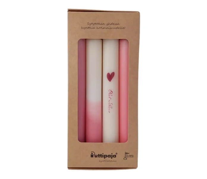 Puttipaja mietelausekruunukynttilät 4 kpl/pkt - Olet rakas