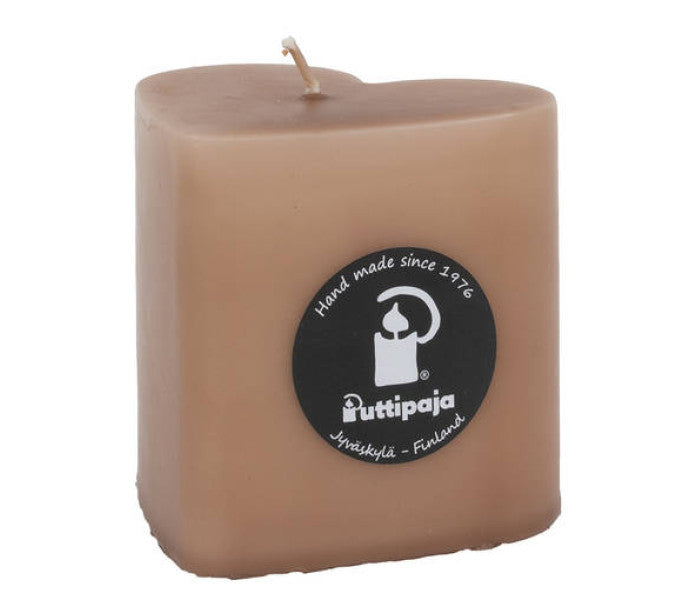 Puttipaja sydänkynttilä kaakao 8cm/35h