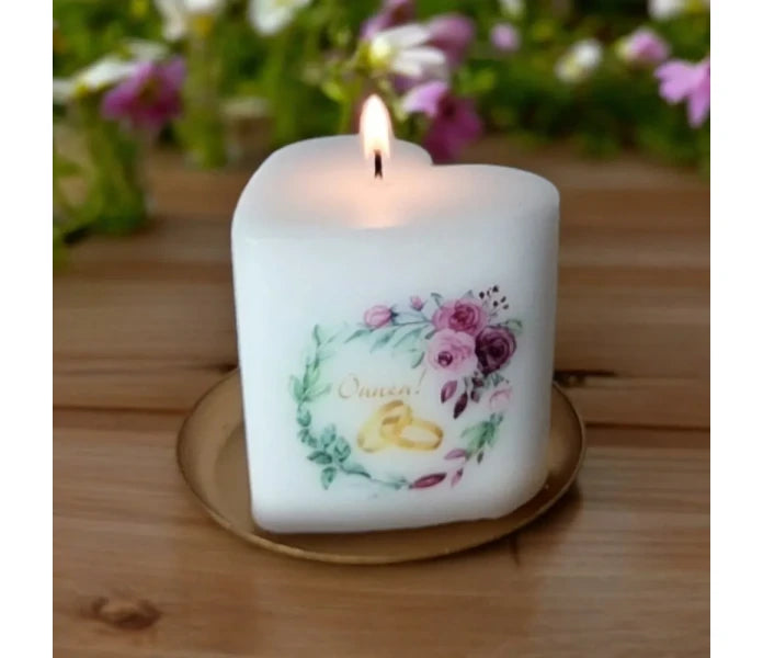 Puttipaja sydänkynttilä valkoinen 8cm/35h - Sormukset