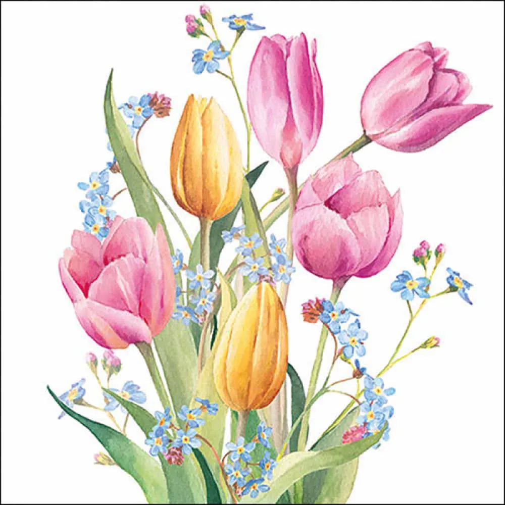 Tulppaanikimppu servetit 20 kpl 24 x 24 cm