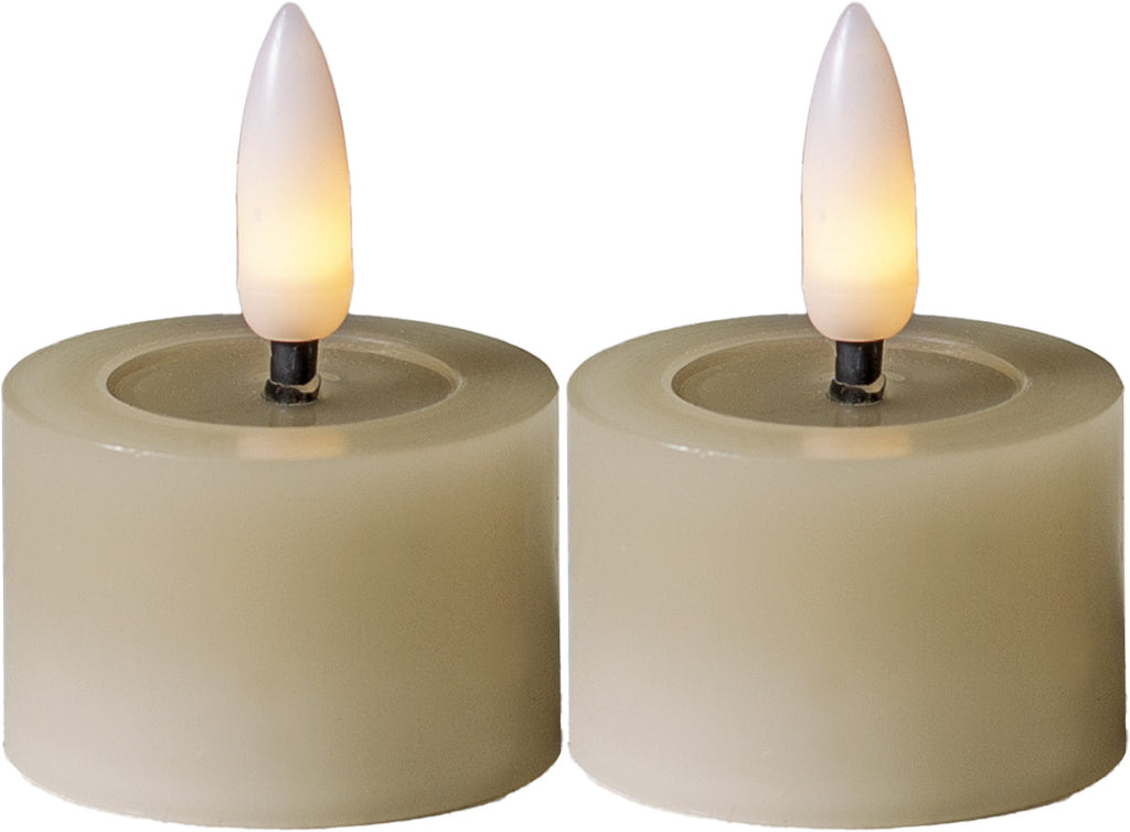 Star Trading Flamme Flow LED tuikku beige 4 cm / 2 kpl
