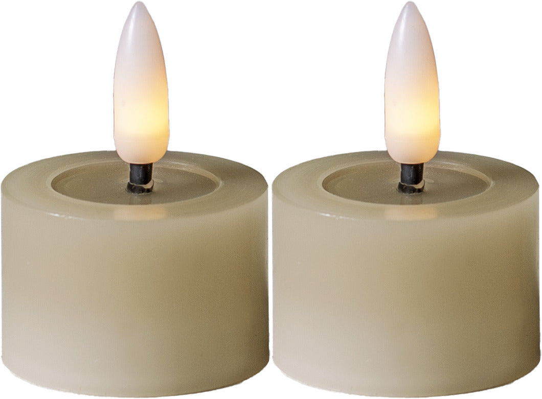 Star Trading Flamme Flow LED tuikku beige 4 cm / 2 kpl