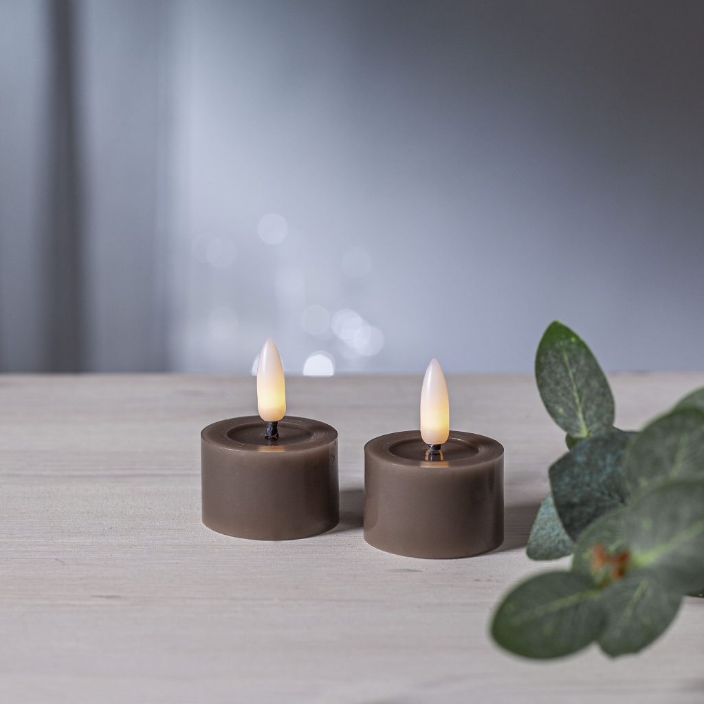 Star Trading Flamme Flow LED tuikku ruskea 4 cm / 2 kpl