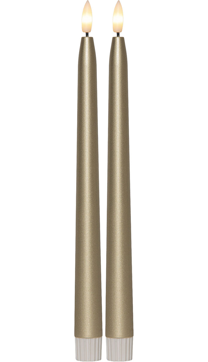 Star Trading Flamme Metal LED kruunukynttilä kulta 28,5 cm / 2kpl