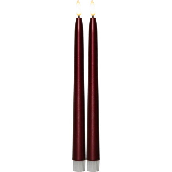 Star Trading Flamme Metal LED-kruunukynttilä punainen 28,5 cm 2 kpl