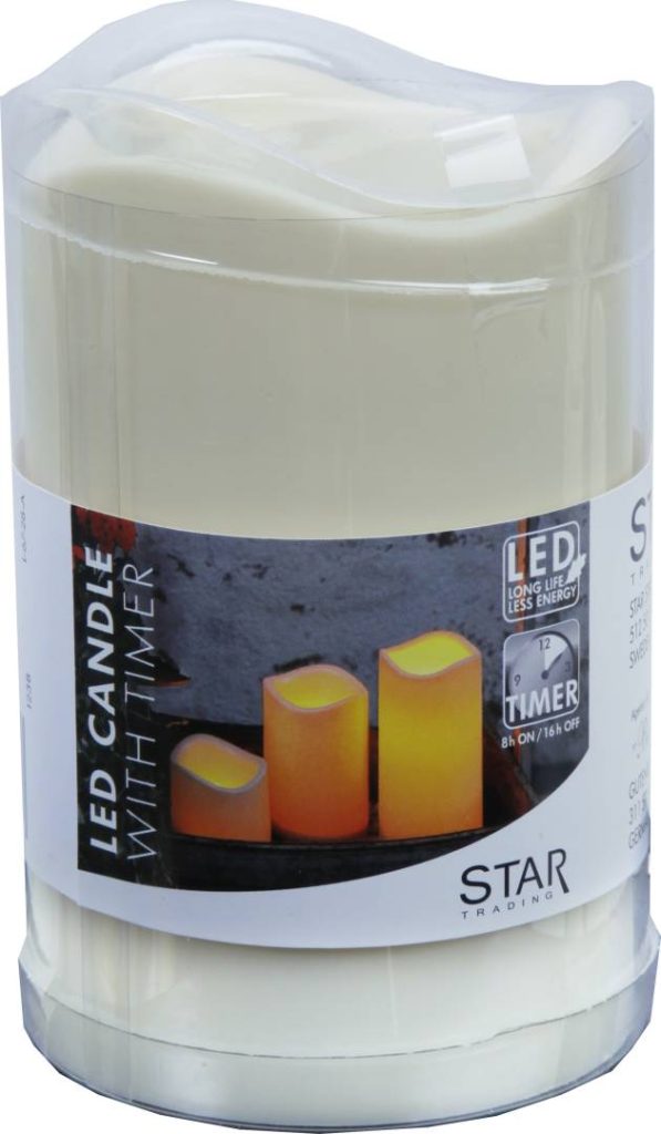 Star Trading Paul LED ulkokynttilä beige 11,5 cm