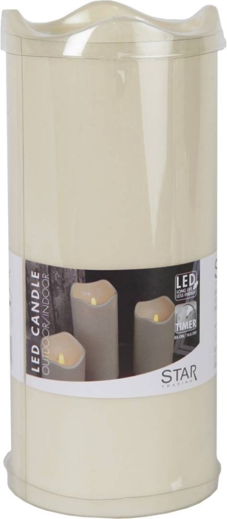 Star Trading Paul LED ulkokynttilä beige 23 cm