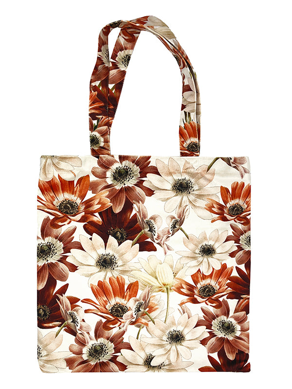 Vanilla Fly tote bag samettikassi oranssit kukat 45 x 45 cm