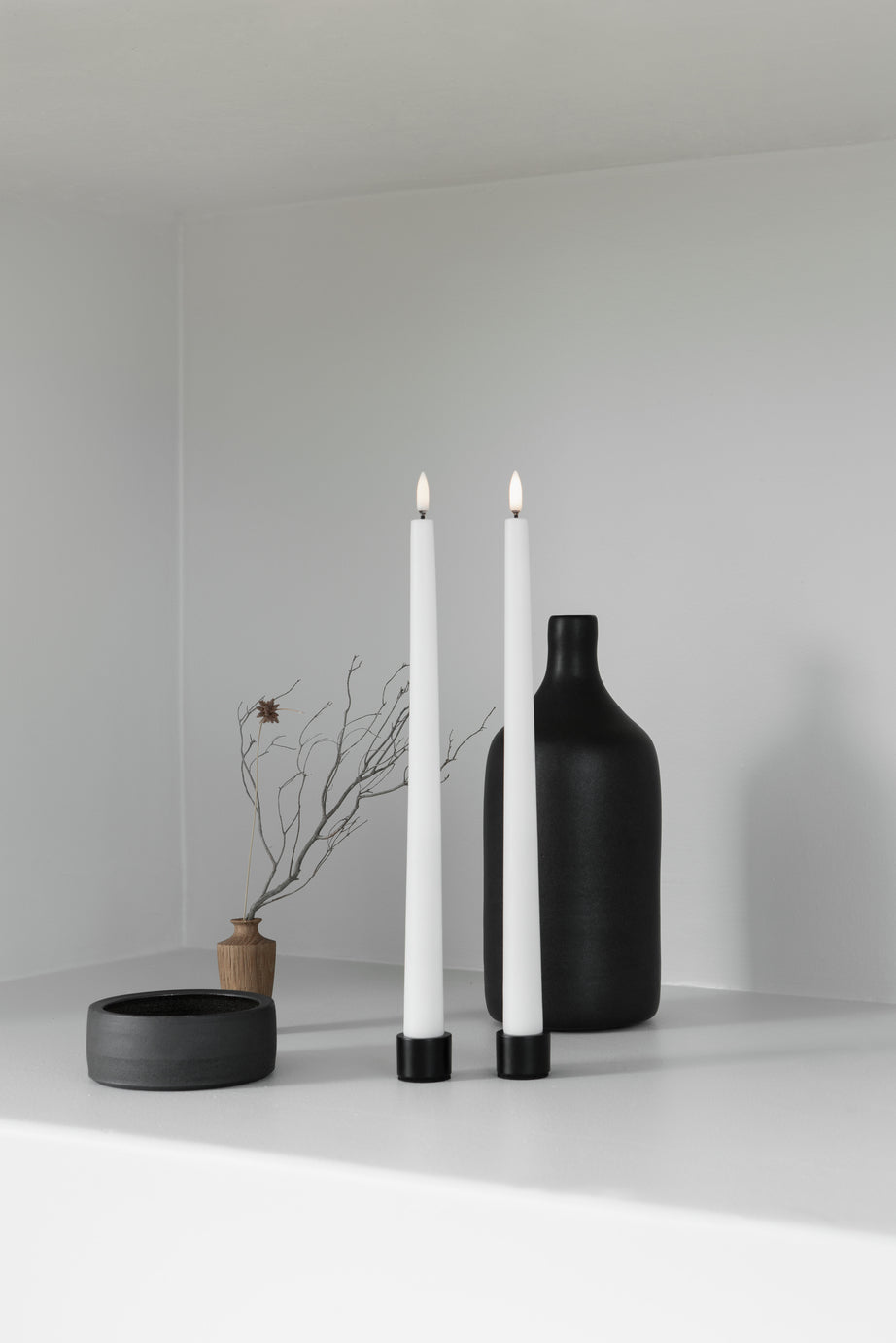 Uyuni LED-kruunukynttilä 32 cm 2 kpl - Nordic White