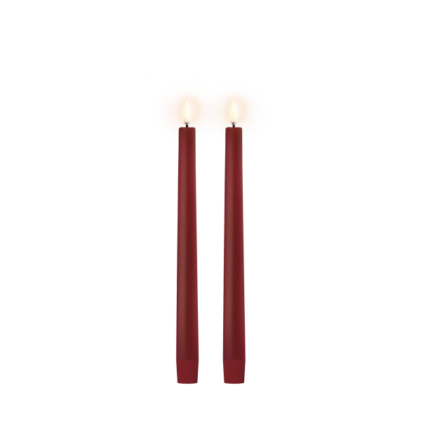 Uyuni LED-kruunukynttilä AA 25 cm 2 kpl - Carmine Red