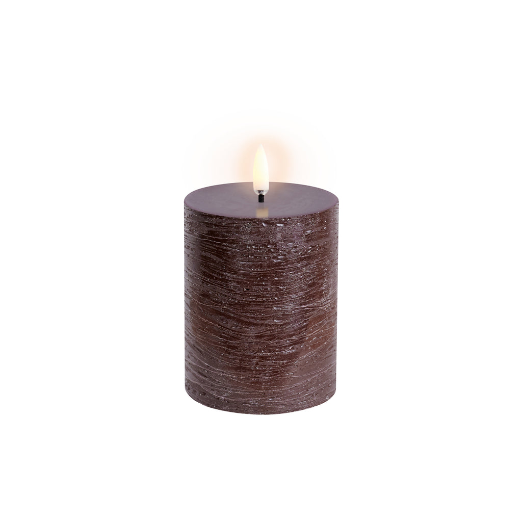 Uyuni LED-kynttilä rustic 7,8 x 10 cm - Brown