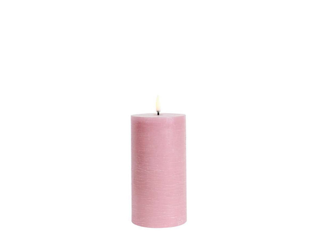 Uyuni LED-kynttilä rustic 7,8 x 15 cm - Dusty Rose