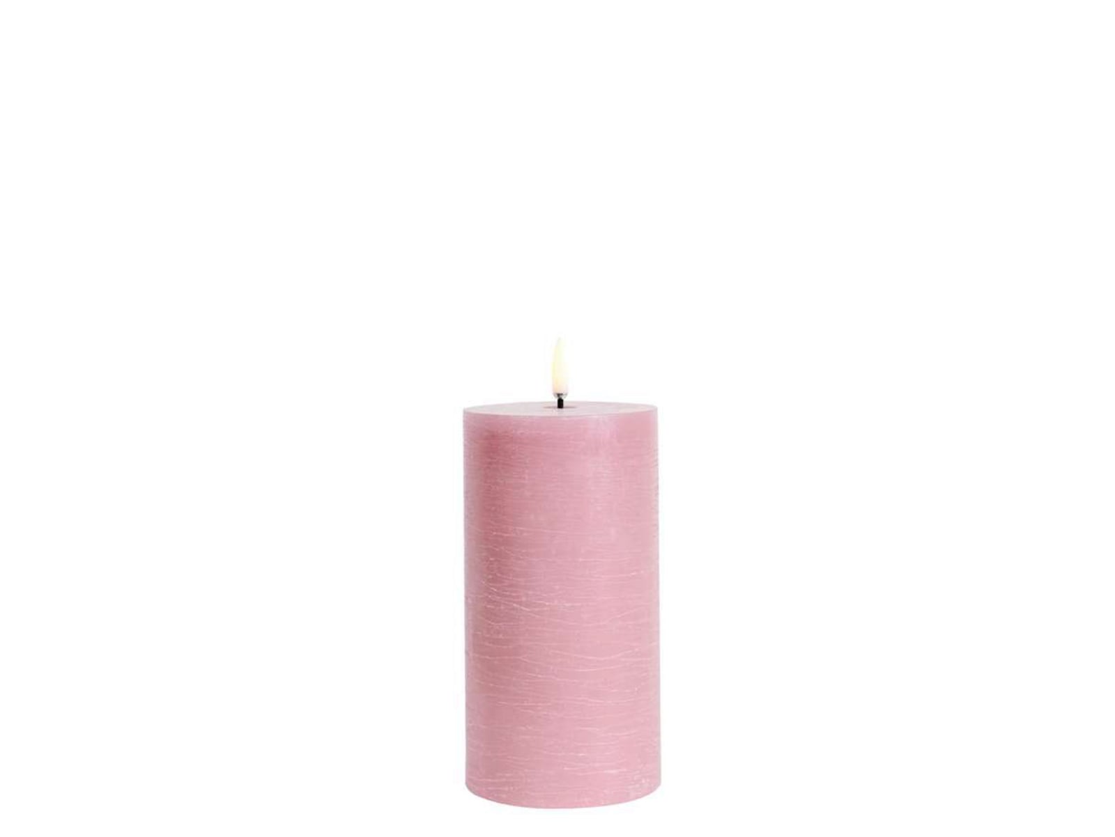 Uyuni LED-kynttilä rustic 7,8 x 15 cm - Dusty Rose